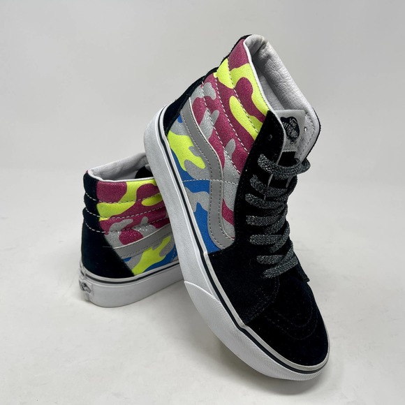 Vans Sk8-Hi Platform 2 Off The Wall Skateboard Black White Womens 7 L.6.7-1099 - Picture 7 of 16